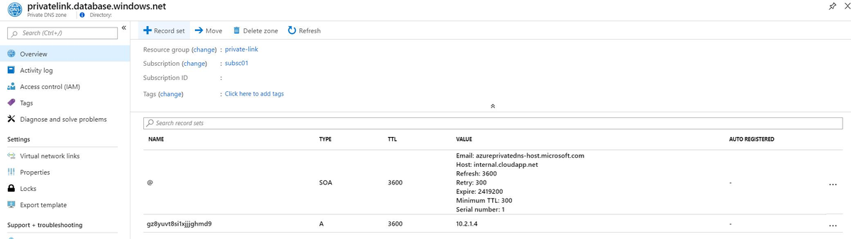 Private DNS Zone